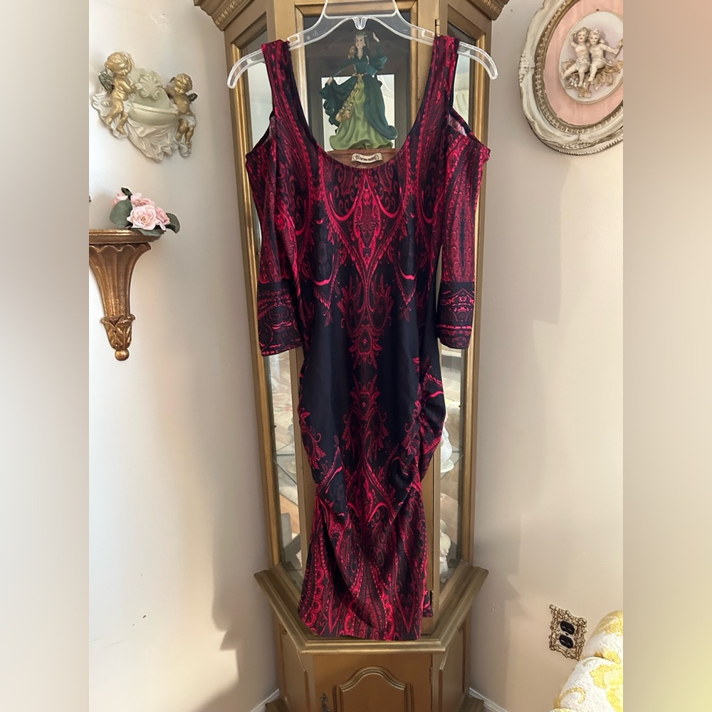 Venus Elegant Black and Red Women's Dress Sz S. C:3044